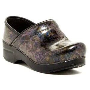 Dansko Professional Patent  Leather Clogs in Lighting Marble Galaxy  39